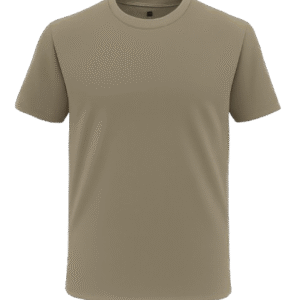 Round Neck T-Shirt Brown Front & Back Print