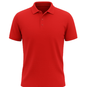 Plain Polo T-Shirt Red Front & Sleeve Print