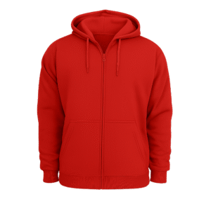 Zipper Hoodies Red Front & Back Print