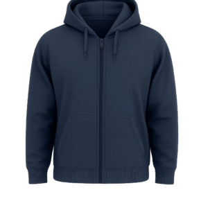 Zipper Hoodies Navy Blue Front & Back Print