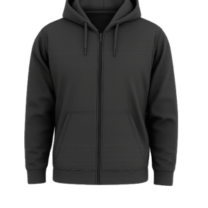 Zipper Hoodies Black Front Print