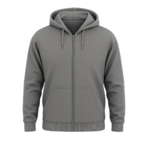 Zipper Hoodies Grey Front & Back Print
