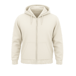 Zipper Hoodies White Front & Back Print