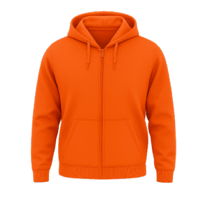 Zipper Hoodies Orange Front & Back Print
