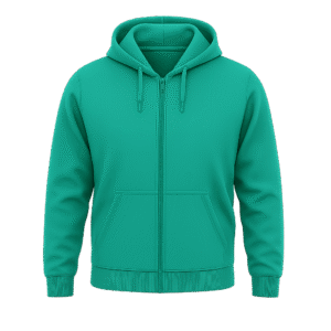 Zipper Hoodies Green Front & Back Print