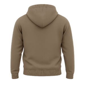 Zipper Hoodies Brown Back Print